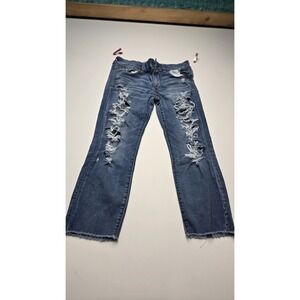 American Eagle Blue Jeans Super Super StretchRipped Distressed  Size 12